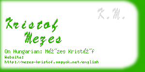 kristof mezes business card